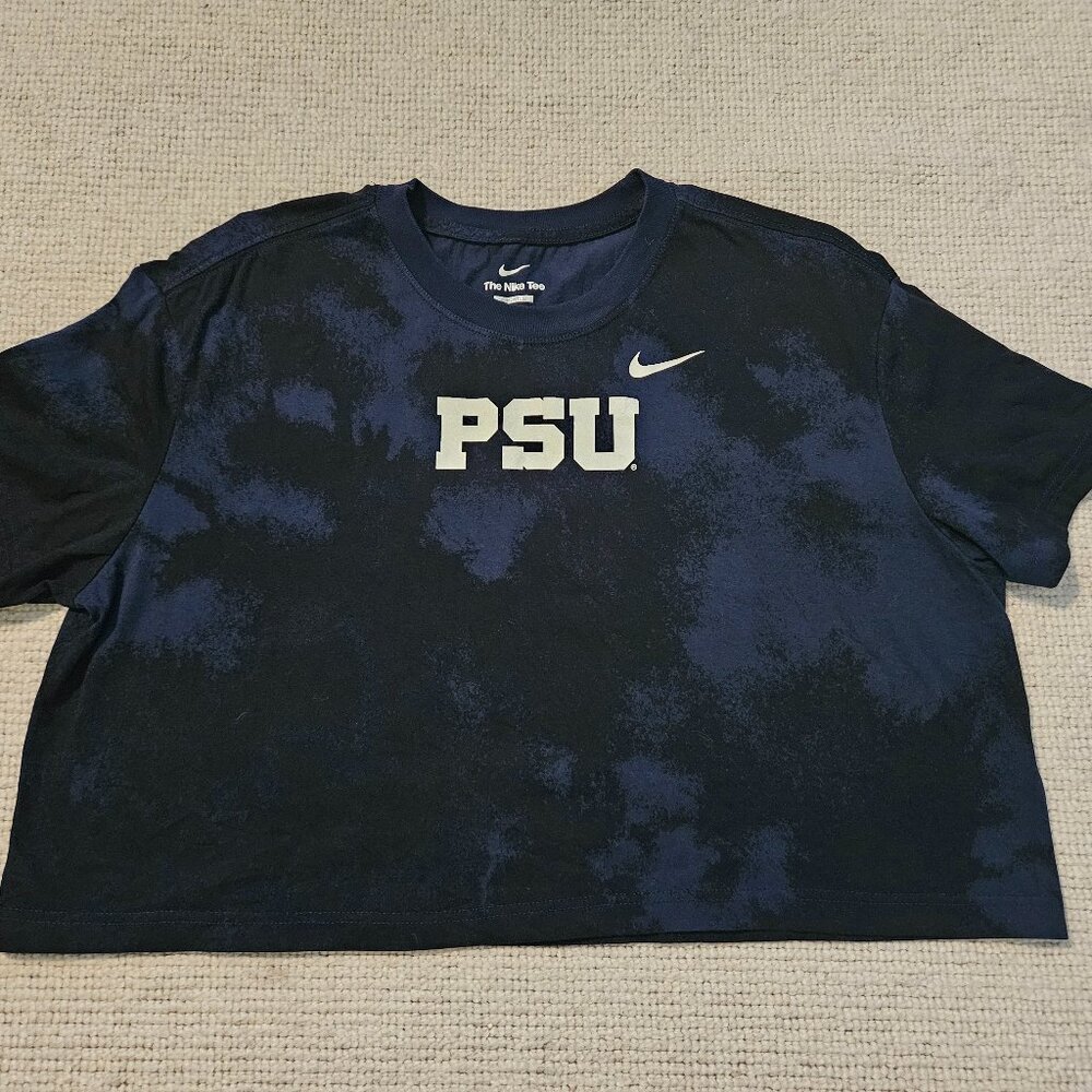 Women's Nike Navy Penn State Nittany Lions Tie-Dye Cropped T-Shirt PSU XL Blue